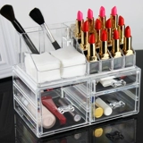 Прозрачный большой акриловый косметический настольный стенд, туалетный столик, коробка для хранения, помада