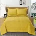 Bông màu tinh khiết được trải giường bằng chăn 3 lớp trải giường mùa hè màu vàng mát 220cmx240cm ba mảnh - Trải giường chăn trải giường Trải giường