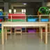 Bàn gỗ sồi hình chữ nhật cho trẻ em Bàn học và ghế chào đón tư vấn Thiết bị mẫu giáo - Phòng trẻ em / Bàn ghế