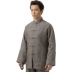 Qian Xiangyi áo dài Trung Quốc phù hợp với người đàn ông trung niên phong cách Trung Quốc quần áo tải ông nội áo cổ điển cha - Trang phục dân tộc