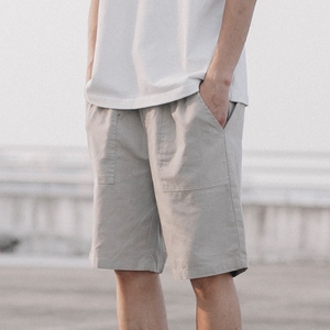 GBOY mùa hè Nhật Bản Harajuku phong cách linen quần short nam thanh niên màu rắn đơn giản phần mỏng rửa chic loose quần quần short nam