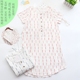 Mùa hè nightdress cotton ngắn tay phần mỏng cotton gạc đôi bộ váy nhà có túi sọc tươi kích thước lớn Đêm đầm