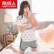 Nam cực đồ ngủ phụ nữ mùa hè cotton Hàn Quốc sinh viên tươi ít phụ nữ phù hợp với quần short ngắn tay dịch vụ nhà có thể được đeo bộ pijama Bộ Pajama