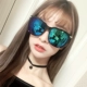 Fan Zhi Kiều net màu đỏ với kính râm hộp lớn mới 2018 xu hướng kính râm nữ