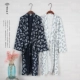 Mu Le Society Nhật Bản cotton dài yukata kimono dịch vụ nhà đồ ngủ áo ngủ yếu tố Trung Quốc và gió mùa hè đồ ngủ nữ mùa đông Night Robe