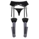 Cao eo ren garter set với T-Shirt quần lót vớ dài khóa trượt trượt sexy unisex kích thước lớn Nịt Tất