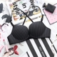 Ladies Bra Front Buckle Cross Shoulder Shoulder Không có vòng thép tập hợp cặp vú Ngực gợi cảm Một bộ đồ lót liền mạch sọc áo ngực đẹp Strapless Bras