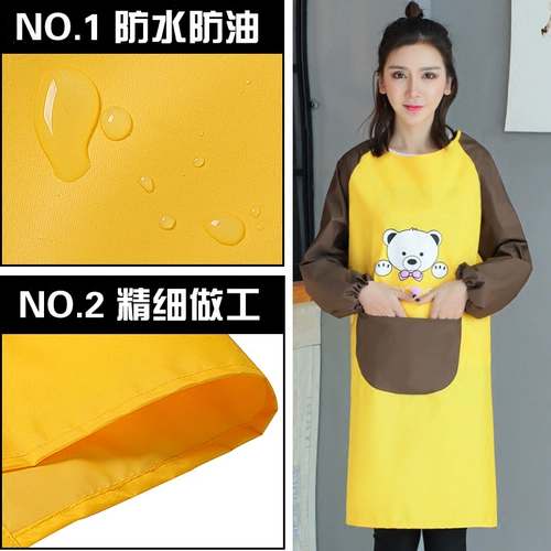 Водонепроницаемый лонгслив, модный фартук, нагрудник, милый комбинезон, в корейском стиле, делается под заказ, с печатью вашего логотипа