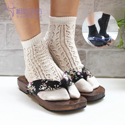 * Nhật Bản chia ngón chân hai ngón tay vớ hai ngón chân ngắn phụ nữ vớ bông lưới mùa xuân và mùa hè mô hình lỏng miệng nấm cosplay gỗ vớ