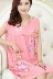 Của phụ nữ cotton lụa không tay nightdress mùa hè cotton dress set Hàn Quốc phiên bản của đồ ngủ trung niên kích thước lớn dịch vụ nhà