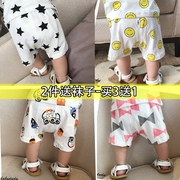 Quần short bé mùa hè nam 0-1-3 tuổi cô gái mùa hè cotton phần mỏng mùa hè bé mặc quần mở triều 2