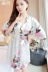 Áo ngủ nữ mùa hè băng lụa lỏng kích thước lớn kimono mỏng đồ ngủ mùa xuân và mùa thu yukata sexy lụa ngắn tay áo choàng tắm mùa hè