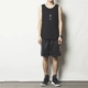Đường phố Nhật Bản thanh niên triều thương hiệu hip hop vest nam mùa hè bông lỏng màu rắn nam đơn giản của vest phần dài