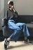 Mùa xuân Hàn Quốc rách cạnh rửa lỏng tương phản thẳng quần chân rộng là mỏng cao eo BF sinh viên jeans của phụ nữ quần Quần jean