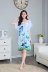 Mùa hè mới của Hàn Quốc phụ nữ lỏng lẻo nightdress nữ cotton lụa mỏng đồ ngủ phần dài ngắn tay quần áo nhà mẹ ăn mặc