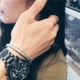 Châu âu và Hoa Kỳ tide thương hiệu Trung Tiếng Anh Tiếng Anh couple titanium thép vòng đeo tay nam hoang dã thời trang retro duy nhất nữ sinh viên vòng đeo tay
