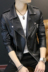 Người đàn ông da mỏng Hàn Quốc phiên bản của đầu máy phù hợp với xu hướng đẹp trai áo khoác thanh niên mùa xuân và mùa thu với cùng một đoạn da đen áo khoác nam Quần áo lông thú