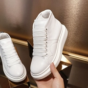 2018 mới cao-top sneakers của phụ nữ chụp đường phố nhỏ màu đen giày da hoang dã nhỏ màu trắng giày đáy dày nền tảng giày nữ nhà nước cao