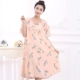 Mùa hè phụ nữ lỏng lẻo kích thước lớn ngắn- tay nightdress chất béo mm200 kg phụ nữ mang thai tăng chất béo bông bông nhà đồ ngủ