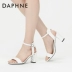 Giày nữ Daphne 2017 mùa hè mới vuông đầu dày dày từ khóa cao gót với thời trang đơn giản đi lại hoang dã sandal nữ đế cao Sandal