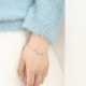 [South Lane] 925 sterling bạc đơn giản của sinh viên Nhật Bản và Hàn Quốc tươi kim cương hình chữ V vòng đeo tay ban đầu retro trang sức nữ vòng tay gỗ sưa Vòng đeo tay Clasp