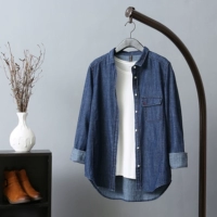 Áo sơ mi nữ denim dài tay phiên bản hàn quốc 2018 xuân hè mới buông lơi mỏng bf áo gió áo sơ mi thủy triều áo công sở nữ