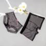 Couple đồ lót sexy cám dỗ đầy đủ trong suốt lưới ren sexy lingerie set nam boxer nữ tam giác kích thước lớn đồ lót ren quyến rũ