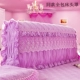Phiên bản Hàn Quốc của công chúa váy ren bông công chúa bốn bộ 1,8 m 2m đôi màu rắn dày giường bao gồm bốn hoặc nhiều bộ - Bộ đồ giường bốn mảnh