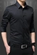 Mùa xuân và mùa thu mercerized cotton nam dài tay áo sơ mi giản dị Hàn Quốc phiên bản của áo Slim-miễn phí mỏng áo sơ mi nam thanh niên đen