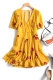 Chất béo Ding Sâu V-Cổ In Cổ Điển Váy Stereo Cao Eo Puff Tay Áo Ruffle Dress Silk Dress 2 Màu mẫu váy đẹp 2021 váy đầm