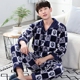 Mùa thu dày và mùa đông flannel đồ ngủ nam dài tay ấm chia tách lông cừu kiểu đồ bộ may vải thun bông Cặp đôi