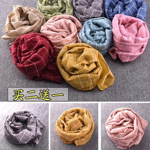 Детский демисезонный тонкий шарф для мальчиков, в корейском стиле, из хлопка и льна