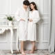 Mùa hè phần mỏng nightdress couple áo ngủ cô gái đồ ngủ thấm áo choàng tắm chất béo mm áo choàng tắm của nam giới quần áo nhà trang điểm mặc quần áo gown Night Robe