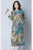 2018 mùa xuân và mùa hè Trung Quốc phong cách XL chất béo mm cotton và linen dress nữ retro in ấn linen lỏng váy dài mùa thu đầm sơ mi dài hàn quốc Váy dài