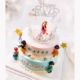Đặt cô gái nướng bánh sinh nhật trang trí bàn tráng miệng tiệc cưới trẻ em cảnh cảnh cờ trang trí - Trang trí nội thất