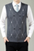 Mùa thu và mùa đông nam đích thực của V-Cổ áo len áo ghi lê áo len cashmere vest trung niên cha nạp đan áo len vest Dệt kim Vest
