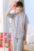 Mùa hè phần mỏng nam chất béo đồ ngủ cotton ngắn tay quần thêm mã lớn 5XL dài tay áo cộng với phân bón để tăng thanh niên phù hợp với Bộ Pajama