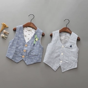 Trẻ em mỏng cotton vest 2018 chàng trai mới mùa xuân và mùa thu Hàn Quốc phiên bản của cardigan vest bé phù hợp với mùa hè