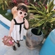 LSHUYU cô gái treo váy 2018 mùa hè ăn mặc mỏng Hàn Quốc phiên bản màu đen và trắng tương phản màu trẻ em vest váy váy nước ngoài Váy