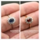 Công nương Diana nhỏ màu đỏ sapphire micro-set nhẫn nhẫn nữ pha lê kim cương zircon kim cương nhẫn cưới mô phỏng trận đấu - Nhẫn