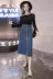 Mùa xuân và mùa thu 2019 phiên bản Hàn Quốc của quần lửng cạp cao cạp cao cỡ lớn đã được thắt lưng váy denim mỏng mảnh dài của thủy triều chia đôi - Váy chân váy chữ a Váy