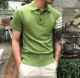 Tb vài mô hình ngắn tay áo len Hàn Quốc phiên bản của ve áo TB dòng ba thanh Slim polo áo triều nửa tay T-Shirt áo len nam trung niên Cặp đôi áo len