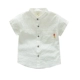 Trẻ em đứng cổ áo sơ mi trắng mùa hè ngắn tay cotton và linen boy áo sơ mi mỏng bé mùa hè Hàn Quốc phiên bản của chiếc áo mới