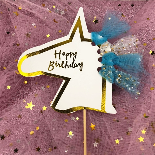 Новый Fracus Unicorn Birthday Birthday Birthday Banner Banner Cake Flag вечеринка выпечка