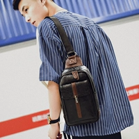 Túi ngực nam phiên bản Hàn Quốc của túi đeo vai thể thao bằng da thể thao nhỏ ba lô túi thời trang Messenger túi nam túi thủy triều túi xách louis vuitton