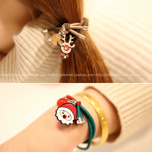 Импортный рождественский аксессуар для волос, колокольчик, резинка для пожилых людей, в корейском стиле