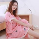 Cotton lụa nightdress nữ mùa hè Hàn Quốc phiên bản của sinh viên mới ngắn tay rayon có thể được đeo bên ngoài dài nightdress kích thước lớn dịch vụ nhà