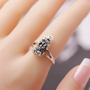 Ẩm thực châu Âu đề cập đến nhẫn nữ thủy triều chuyển cá tính nhẫn 貔貅 kim cương nổi tiếng theo phong cách gia đình nhẫn bạc giữa ngón tay giữa