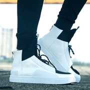 Giày cao gót trắng nam phiên bản Hàn Quốc của xu hướng giày thể thao mùa đông nam hoang dã Giày thủy triều giày cotton nam cộng với nhung ấm