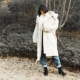 Nhật bản ban đầu dài dày cộng với nhung ấm áo khoác mùa đông dài tay trùm đầu lỏng lẻo bf vải to sợi áo khoác nữ